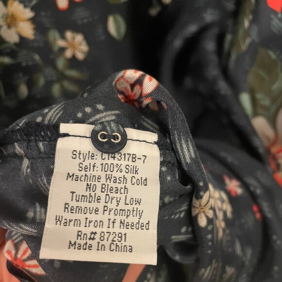 Johnny Was Silk Blue Floral Tunic/Dress - Picture 5 of 6